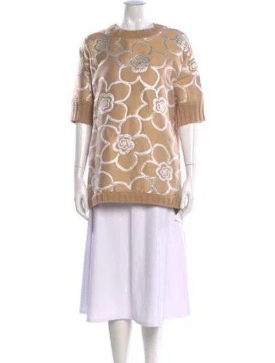 Pre-owned Marni Floral Print Crew Neck Sweater