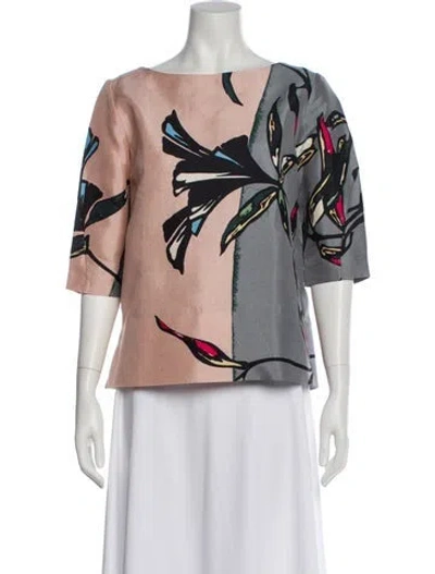 Pre-owned Marni Floral Print Crew Neck Top In Multi