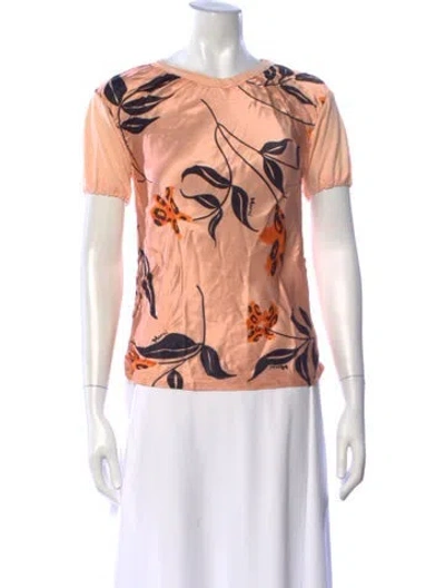 Pre-owned Marni Floral Print Crew Neck Top In Pink