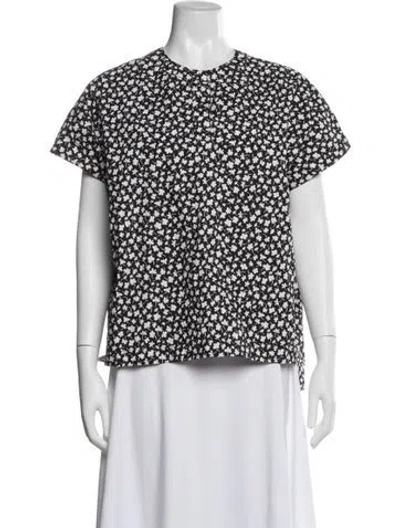 Pre-owned Marni Floral Print Crew Neck Top In White