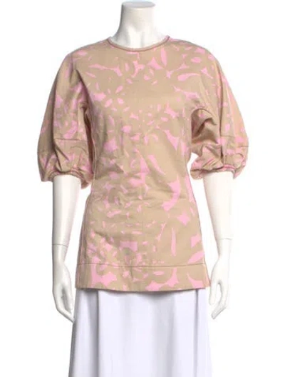 Pre-owned Marni Floral Print Crew Neck T-shirt In Neutral