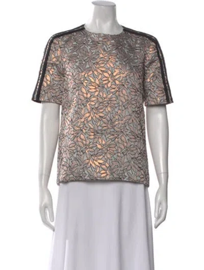Pre-owned Marni Floral Print Crew Neck T-shirt In Neutral
