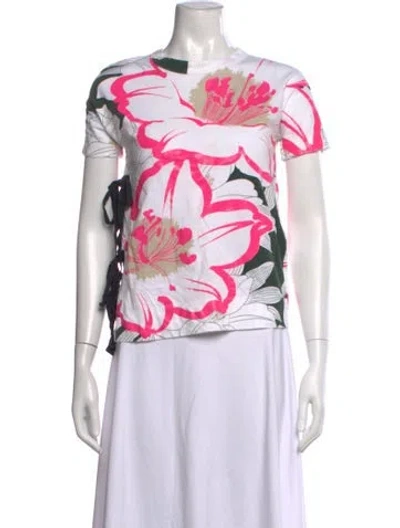 Pre-owned Marni Floral Print Crew Neck T-shirt In Neutrals