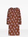 Marni Floral Print Dress With Long Sleeves In Black