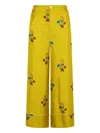 Marni Floral-print Elastic-waistband Straight Trousers In Yellow
