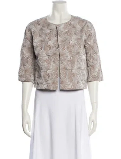 Pre-owned Marni Floral Print Evening Jacket In Brown