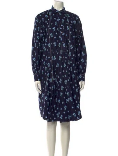 Pre-owned Marni Floral Print Knee-length Dress In Blue