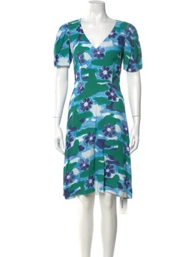 Pre-owned Marni Floral Print Knee-length Dress In Blue