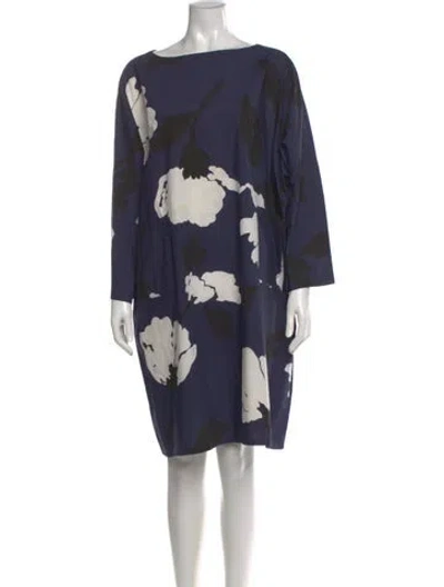 Pre-owned Marni Floral Print Knee-length Dress In Blue