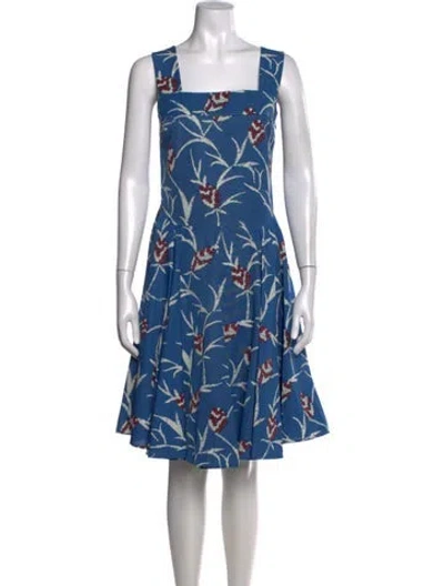 Pre-owned Marni Floral Print Knee-length Dress In Blue