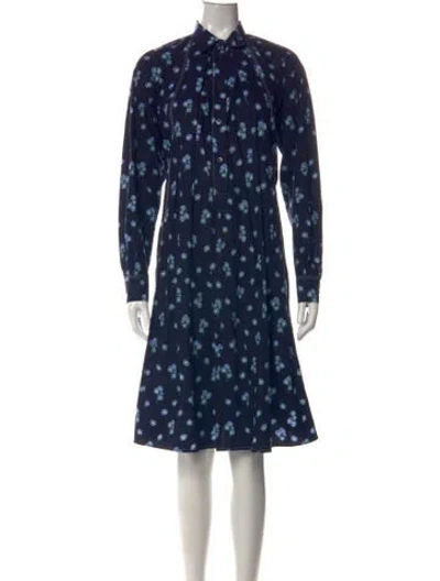 Pre-owned Marni Floral Print Knee-length Dress In Blue