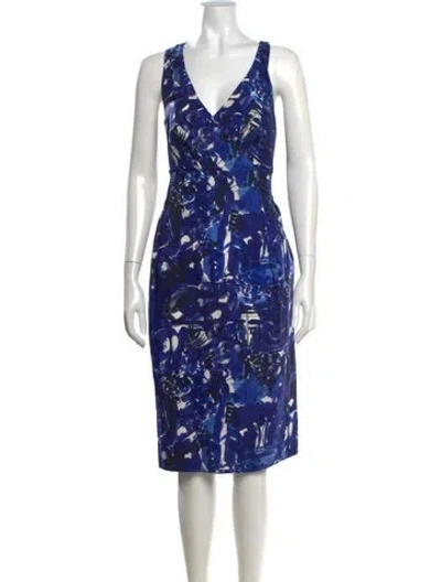 Pre-owned Marni Floral Print Knee-length Dress In Blue