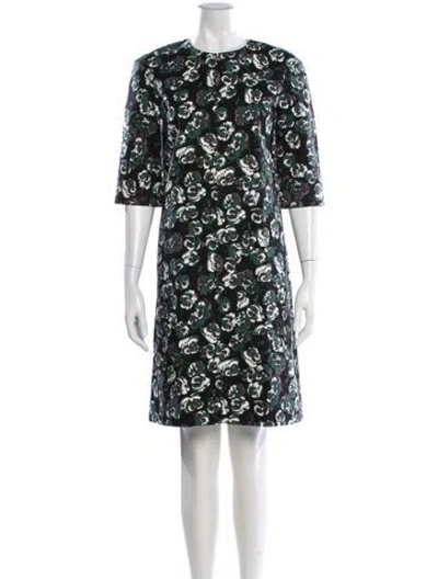 Pre-owned Marni Floral Print Knee-length Dress In Green
