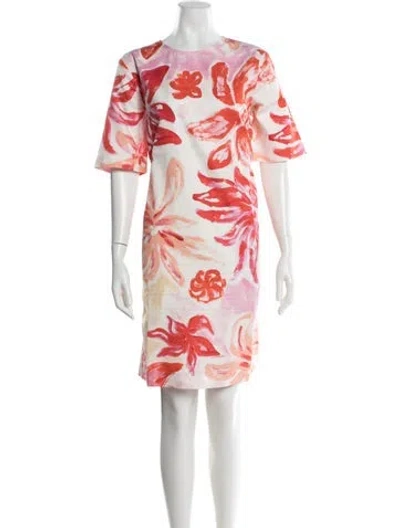 Pre-owned Marni Floral Print Knee-length Dress In Orange