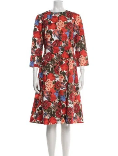Pre-owned Marni Floral Print Knee-length Dress In Red