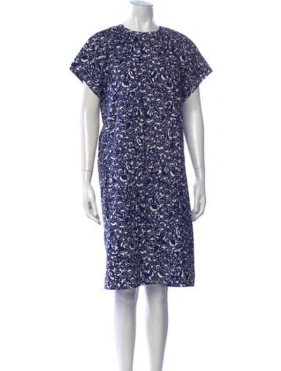 Pre-owned Marni Floral Print Knee-length Dress W/ Tags In Blue