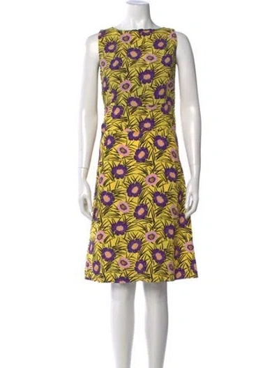 Pre-owned Marni Floral Print Knee-length Dress In Yellow