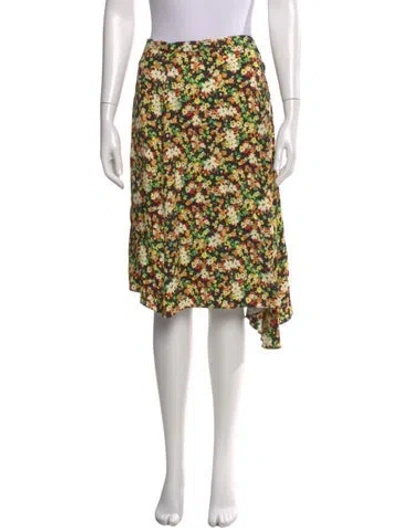 Pre-owned Marni Floral Print Knee-length Skirt In Black