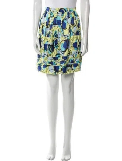 Pre-owned Marni Floral Print Knee-length Skirt In Blue