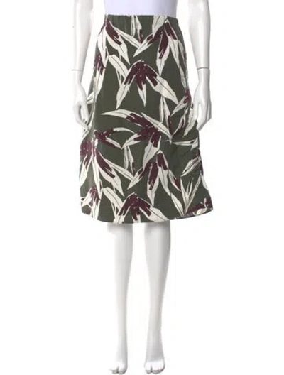 Pre-owned Marni Floral Print Knee-length Skirt In Green