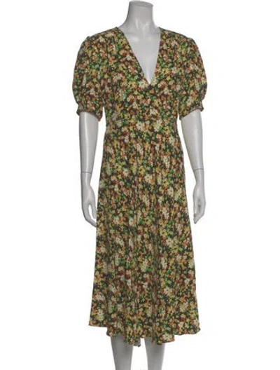 Pre-owned Marni Floral Print Long Dress In Black