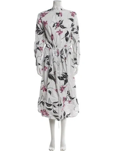 Pre-owned Marni Floral Print Long Dress In Gray