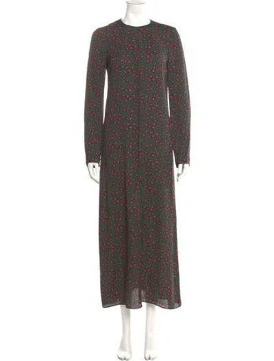 Pre-owned Marni Floral Print Long Dress In Green