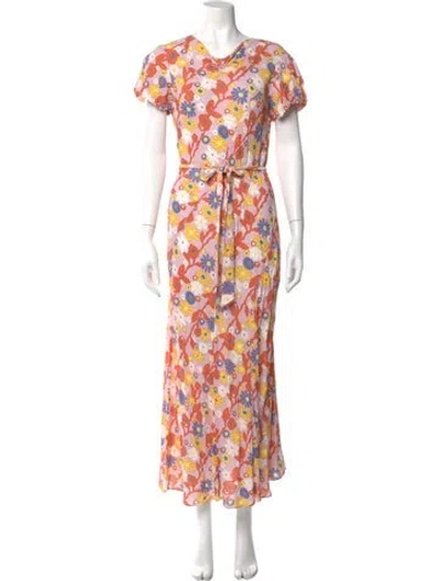 Pre-owned Marni Floral Print Long Dress In Pink