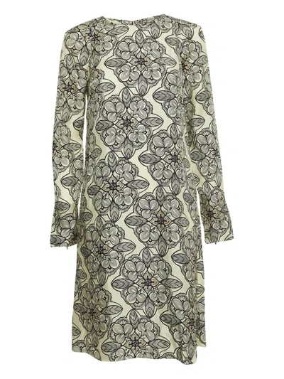 Pre-owned Marni Floral-print Long-sleeve Dress