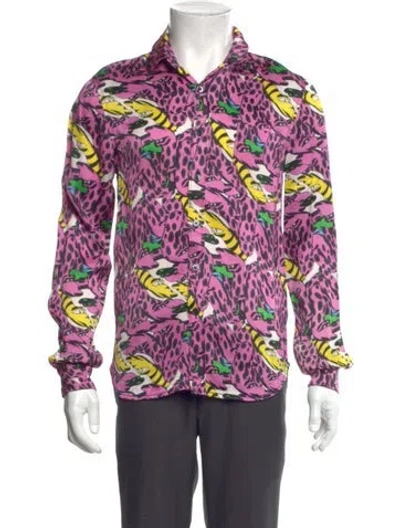 Pre-owned Marni Floral Print Long Sleeve Shirt In Purple