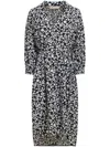 Marni Floral-print Midi Dress In Black