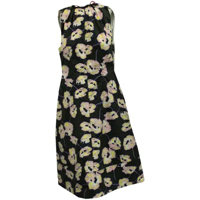 Marni Floral Print Midi Dress In Multicolor Cotton