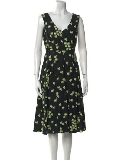Pre-owned Marni Floral Print Midi Length Dress In Black