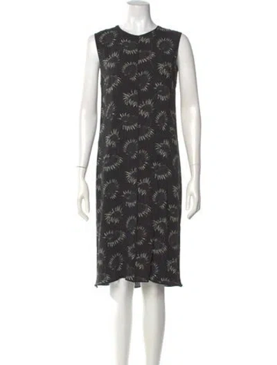 Pre-owned Marni Floral Print Midi Length Dress In Black