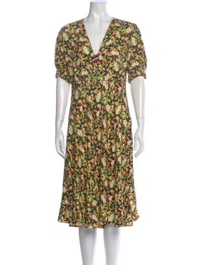 Pre-owned Marni Floral Print Midi Length Dress In Black