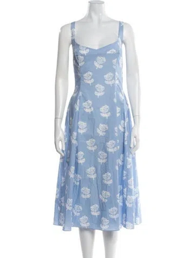 Pre-owned Marni Floral Print Midi Length Dress In Blue