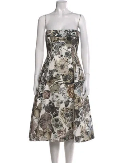 Pre-owned Marni Floral Print Midi Length Dress In Neutral