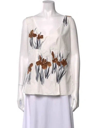 Pre-owned Marni Floral Print Midi Length Dress In Neutral