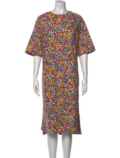 Pre-owned Marni Floral Print Midi Length Dress In Pink
