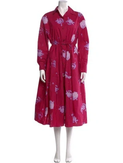 Pre-owned Marni Floral Print Midi Length Dress In Pink