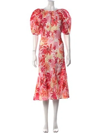 Pre-owned Marni Floral Print Midi Length Dress In Pink