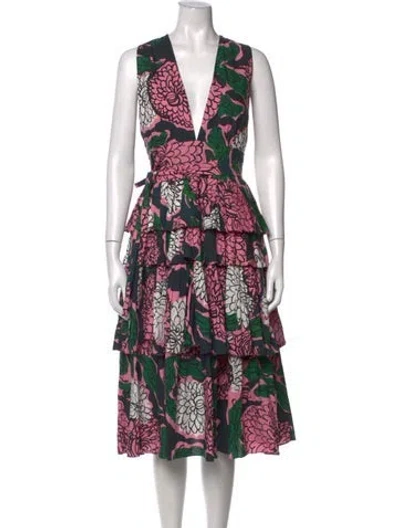 Pre-owned Marni Floral Print Midi Length Dress In Pink