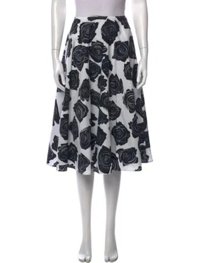 Pre-owned Marni Floral Print Midi Length Skirt In Black
