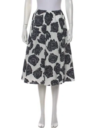 Pre-owned Marni Floral Print Midi Length Skirt In Blue