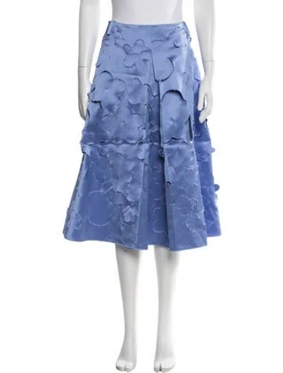 Pre-owned Marni Floral Print Midi Length Skirt In Blue
