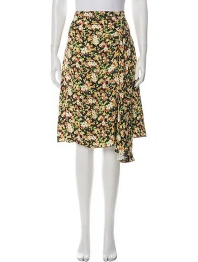Pre-owned Marni Floral Print Midi Length Skirt In Green