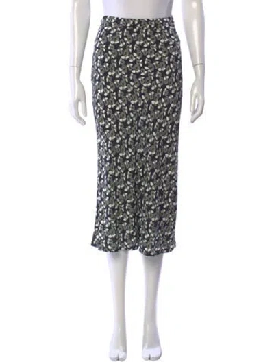 Pre-owned Marni Floral Print Midi Length Skirt In Green