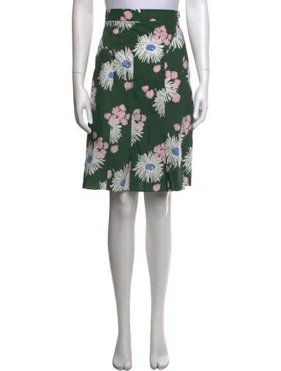 Pre-owned Marni Floral Print Midi Length Skirt In Green