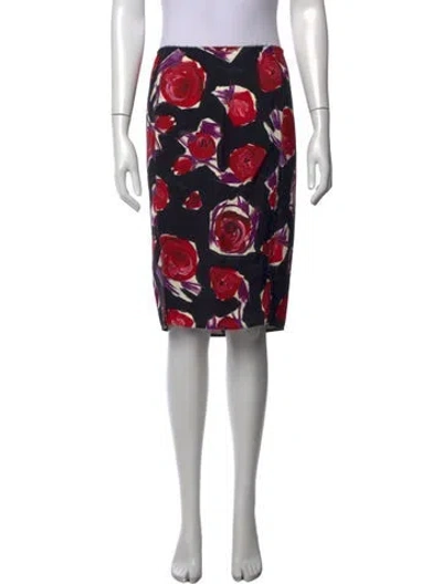 Pre-owned Marni Floral Print Midi Length Skirt In Green