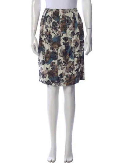 Pre-owned Marni Floral Print Midi Length Skirt In Neutral